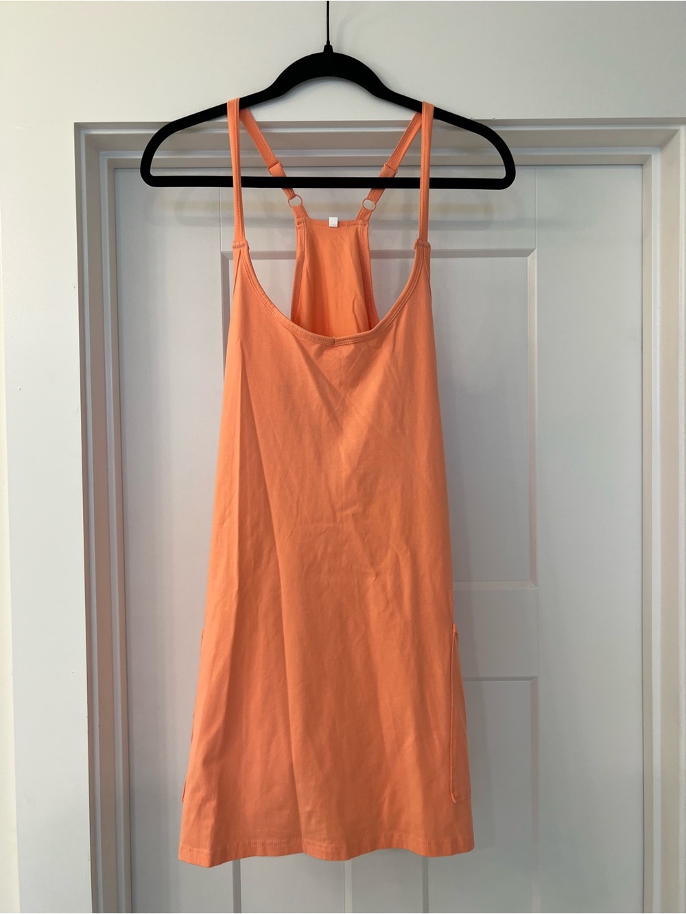 Women's Peach Racerback Slip Dress Tank Top w/ Builtin Shorts